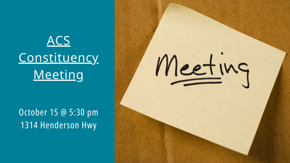 sticky note square labeled meeting